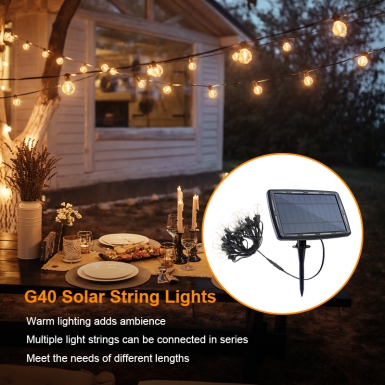 LED户外灯 - HCP093  G40太阳能暖白灯串